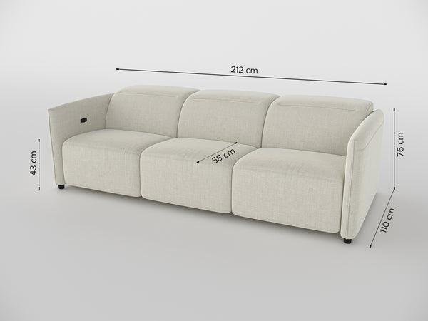 Delilah Electric Recliner 3 Seater Sofa