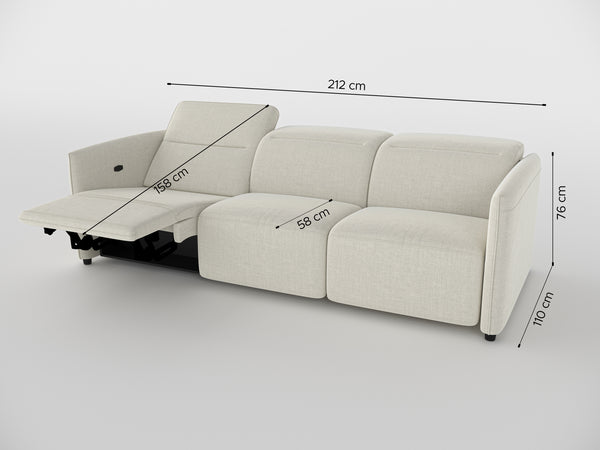Delilah Electric Recliner 3 Seater Sofa