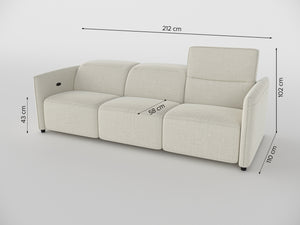 Delilah Electric Recliner 3 Seater Sofa