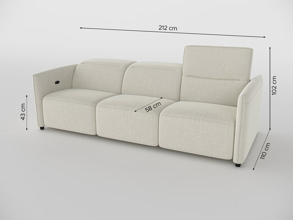 Delilah Electric Recliner 3 Seater Sofa