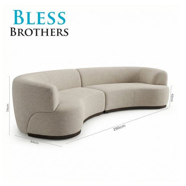 Claire Curved 3 Seater Sofa
