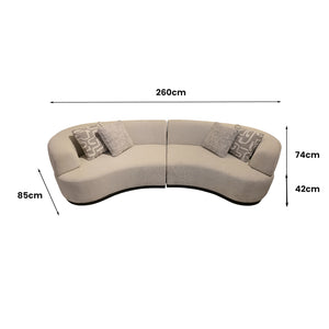 Claire Curved 3 Seater Sofa