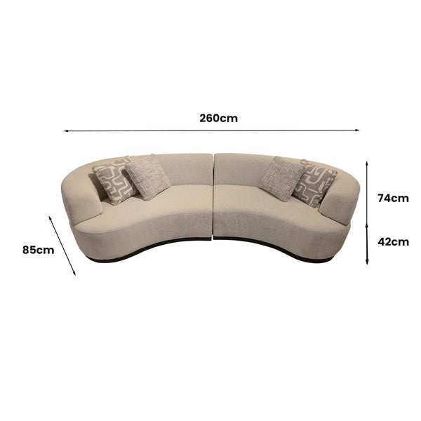 Claire Curved 3 Seater Sofa