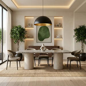 Eclipse Travertine Dining Table