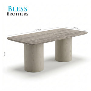 Eclipse Travertine Dining Table