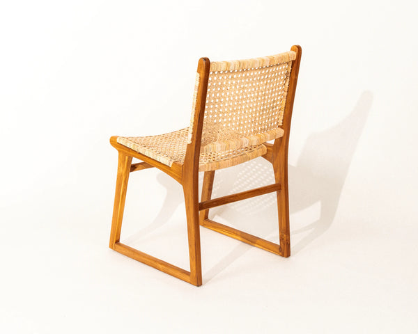 Kyma Rattan Dining Chair Teak Wood