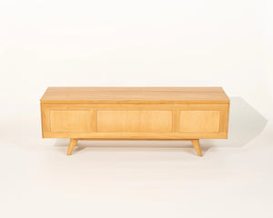 Luma 2 Door TV Unit Teak Wood and Rattan