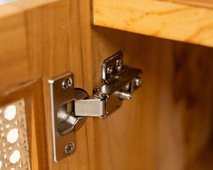 Luma 2 Door TV Unit Teak Wood and Rattan