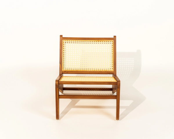 Meranti Lounge Chair Teak Wood and Synthetic Rattan Outdoor