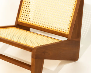 Meranti Lounge Chair Teak Wood and Synthetic Rattan Outdoor