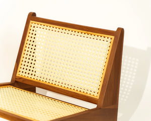 Meranti Lounge Chair Teak Wood and Synthetic Rattan Outdoor