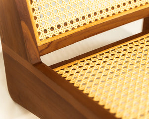 Meranti Lounge Chair Teak Wood and Synthetic Rattan Outdoor