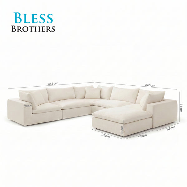 Sahab Corner Sofa With Ottoman