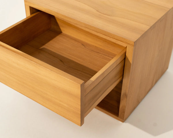 Sombra Night Stand with Drawer Natural Teak Wood