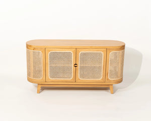Sumba Side Board Teak Wood and Rattan