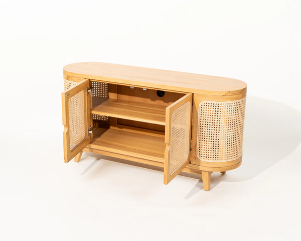 Sumba Side Board Teak Wood and Rattan