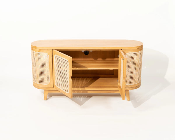 Sumba Side Board Teak Wood and Rattan