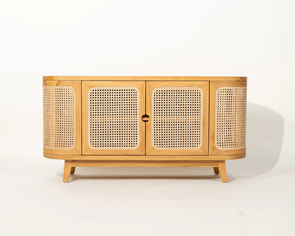 Sumba Side Board Teak Wood and Rattan