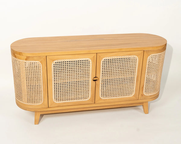 Sumba Side Board Teak Wood and Rattan