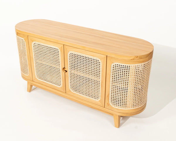 Sumba Side Board Teak Wood and Rattan