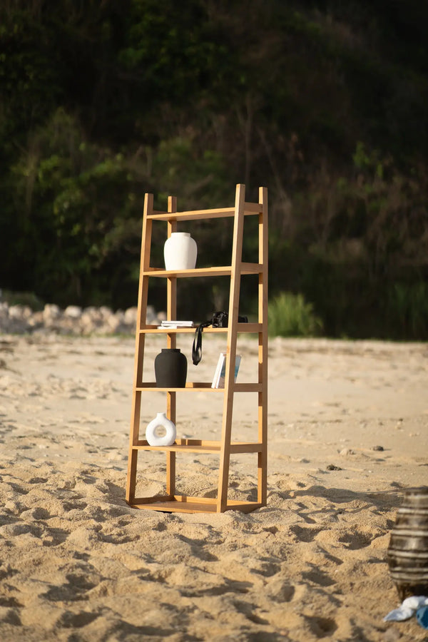 Tala Ladder Shelving Unit Natural Teak Wood