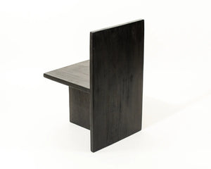 Melanthe Burnt Black Dining / Storage Chair Suar Wood