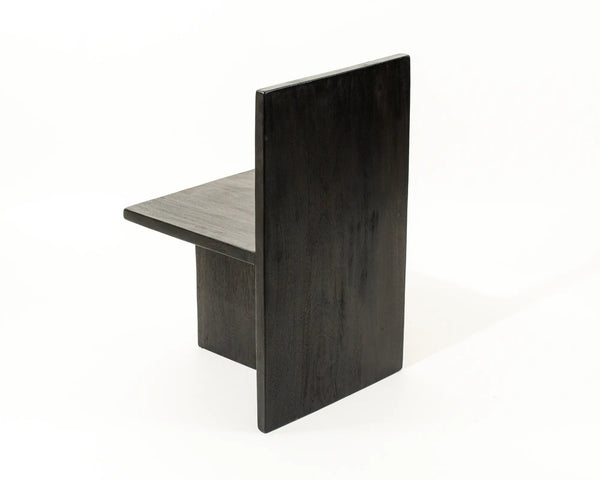 Melanthe Burnt Black Dining / Storage Chair Suar Wood