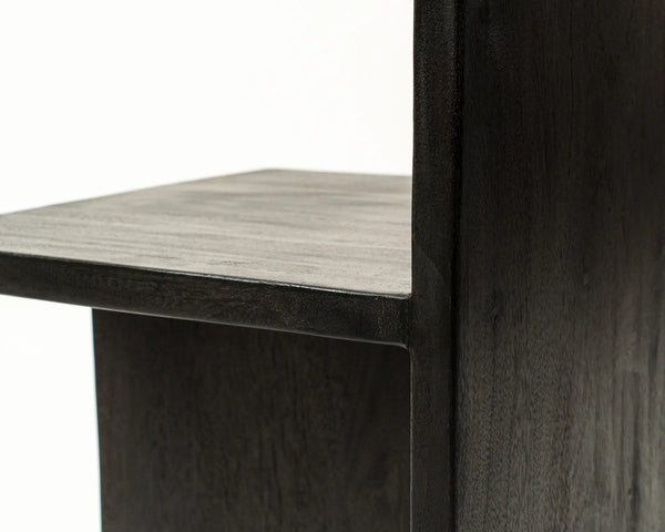 Melanthe Burnt Black Dining / Storage Chair Suar Wood