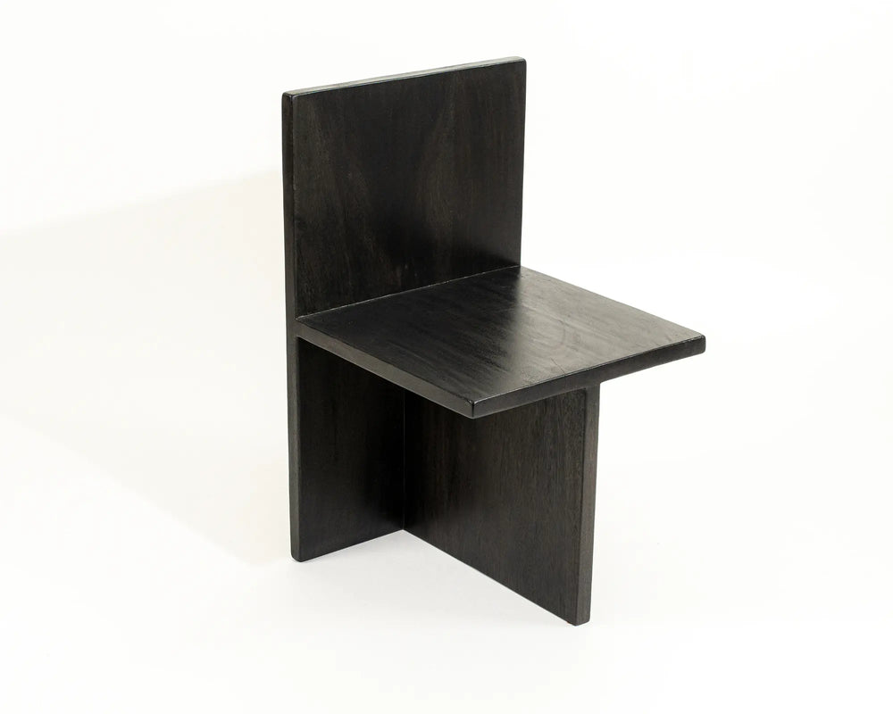 Melanthe Burnt Black Dining / Storage Chair Suar Wood