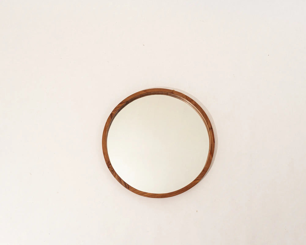Samana Round Vanity Wall Mirrior Teak Wood