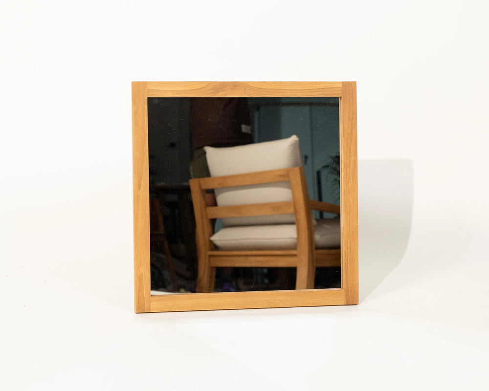 Surya Square Mirror Natural Teak Wood